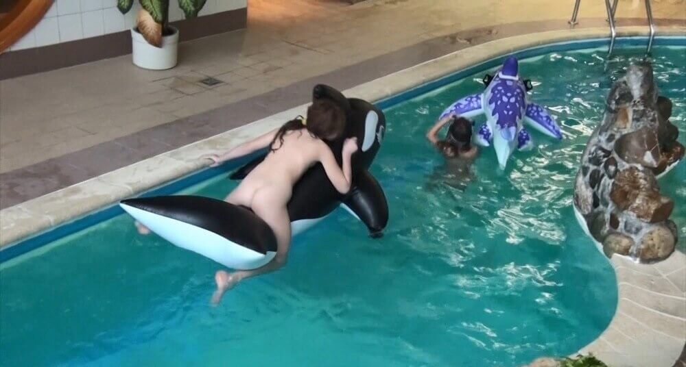 Naturism in the pool Full HD - Support and mutual understanding are important in the nudism movement