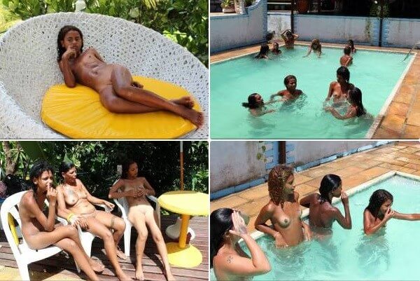 Brazil Pool Sunbath photos - A nudist values the connection with nature and the human body