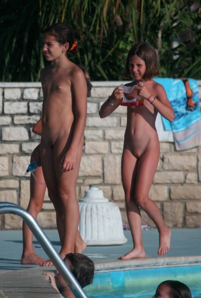 Two Poolside Nudist Girls pics - Naturism enthusiasts choose the natural world