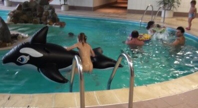 Indoor dolphin ride Full HD - Naturist practices help us understand that the body is part of nature and its beauty